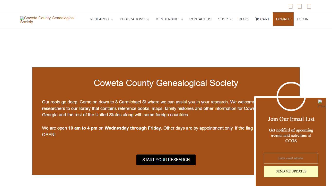 Coweta County Genealogical Society located in Georgia