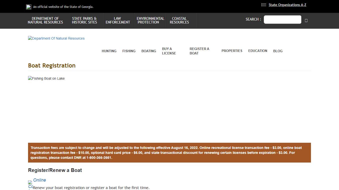 Boat Registration Department Of Natural Resources Division